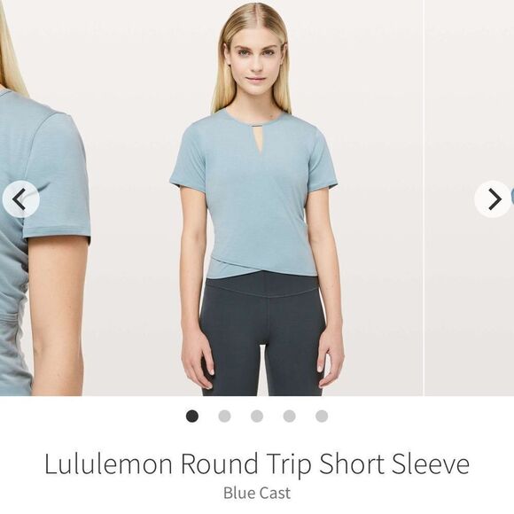 lululemon athletica Tops - Lululemon Round Trip Short Sleeve
Blue Cast